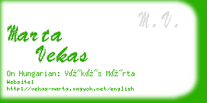 marta vekas business card